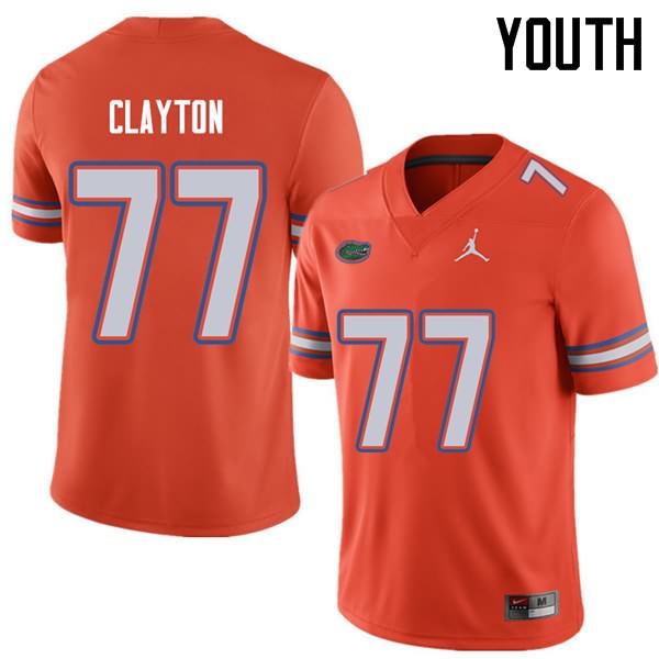 Youth NCAA Florida Gators Antonneous Clayton #77 Stitched Authentic Jordan Brand Orange College Football Jersey MUY5565SN